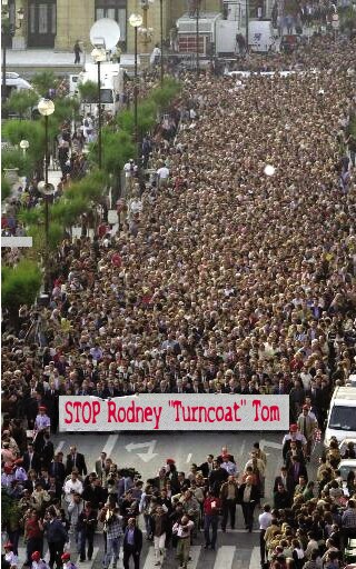 Protest: Stop Rodney 'Turncoat' Tom