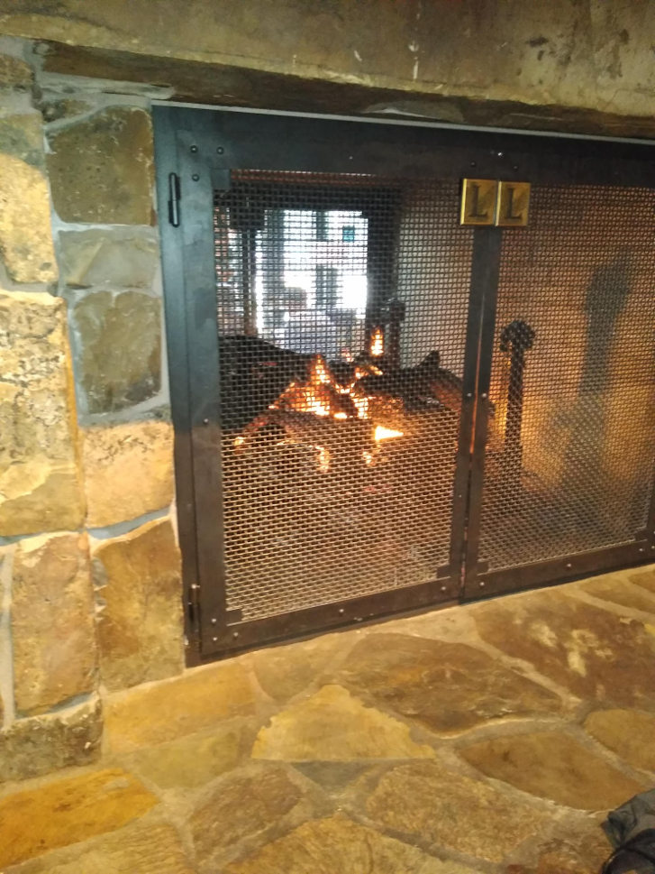 Gas Fireplace Burning at Bellevue Square when it's over 90 degrees outside