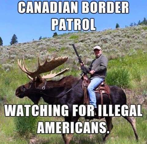 Canadian Border Patrol guarding against illegal American immigrants