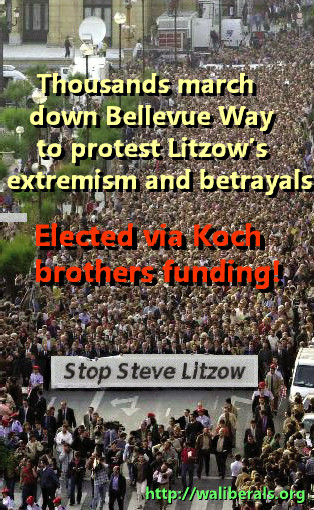Steve Litzow protest march down Bellevue Way