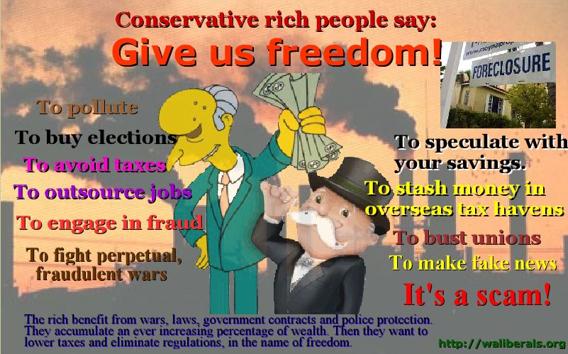 Conservatives' freedom is a scam