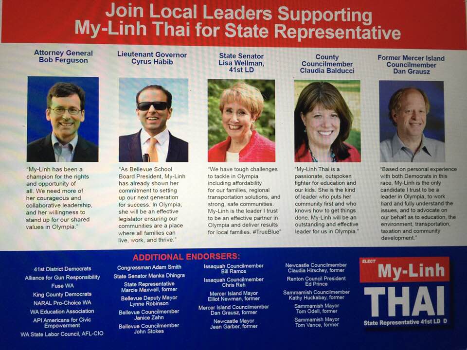 My-Linh Thai for 41st LD State House position 1: many endorsements