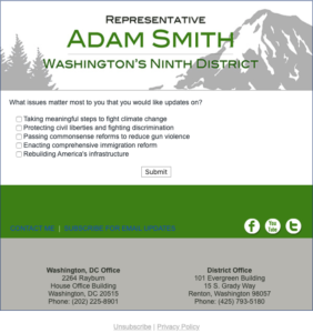 Rep. Adam Smith survey
