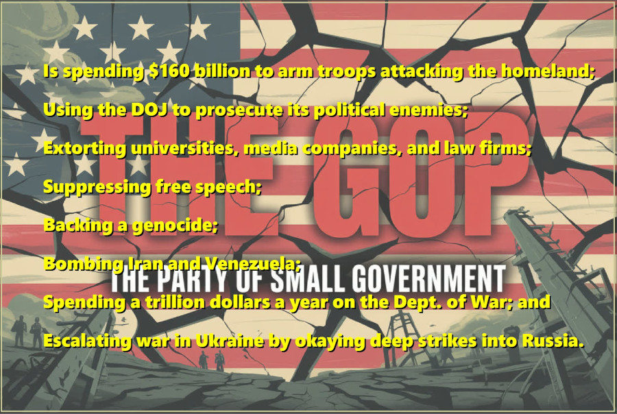 The Party of Small Government is oppressing the people.
